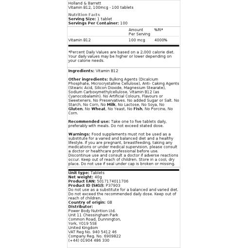 Holland & Barrett - B12-vitamin, storlek - Bild 2