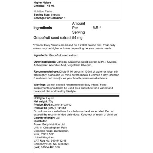 Higher Nature - Citricidal, 45 ml - Bild 2