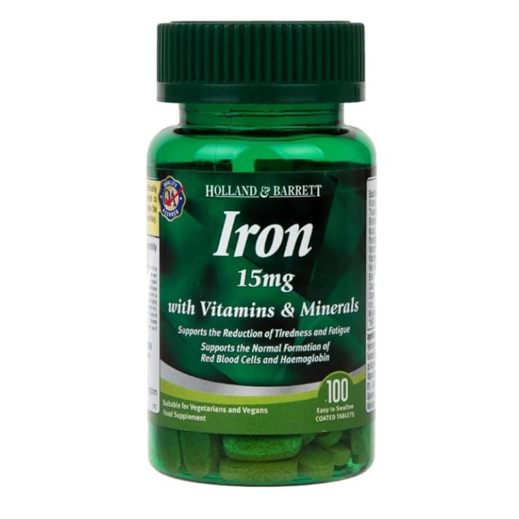 Holland &amp; Barrett - Järn 15mg med Vitaminer och Mineraler, 100 Kapslar | Vitaminer och MineralerHälsa och välbefinnandeHälsokostJärn | Apoteka