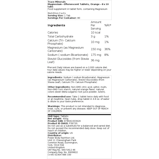 Trace Minerals - Magnesium Brustabletter, Storlek - Bild 2