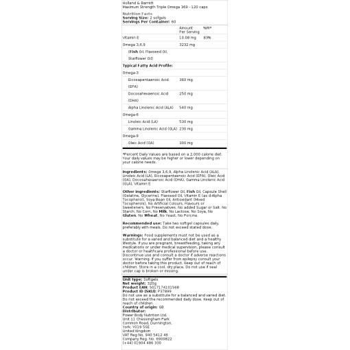 Holland & Barrett - Maximal Styrka Triple Omega 369, 120 kapslar - Bild 3