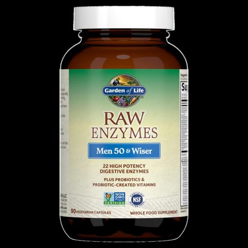 Garden of Life - Raw Enzymer Män 50 & Wiser, 90 Vcaps - Bild 3