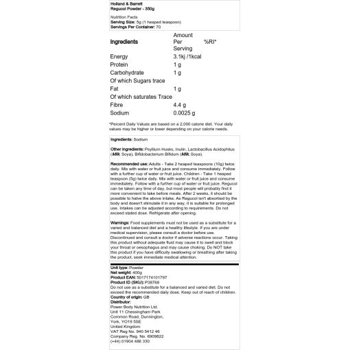 Holland & Barrett - Regucol Pulver, 350 gram - Bild 2