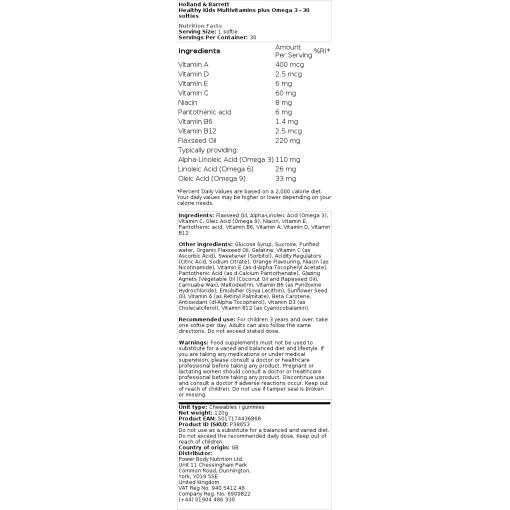 Holland & Barrett - Barns Multivitaminer med Omega 3, 30 tuggisar - Bild 2