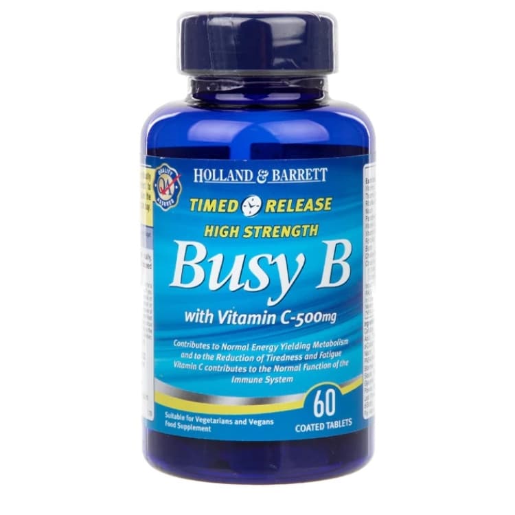Holland &amp; Barrett - Tidsfrisättande B-komplex med Vitamin C, 500 mg, 60 kapslar | Vitaminer och MineralerHälsa och välbefinnandeB-vitaminHälsokostVitamin C | Apoteka