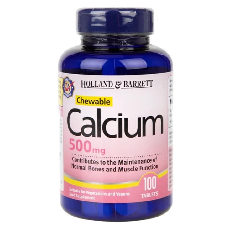 Holland &amp; Barrett - Tygtabletter Kalcium, 500 mg - 100 tabletter | Vitaminer och MineralerVissa mineralerHälsa och välbefinnandeHälsokostKalkKalcium | Apoteka